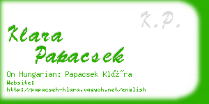 klara papacsek business card